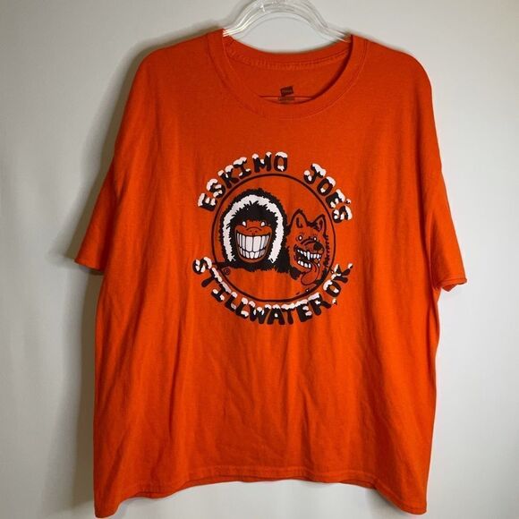 Eskimo Joes Orange Hanes Cotton Blend GAME DAY T-Shirt Short Sleeve Size XL - Picture 1 of 5